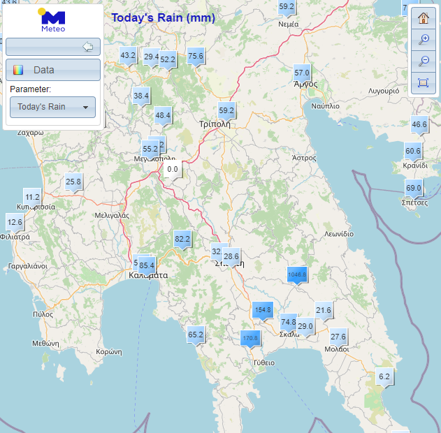 Μεσσηνία-Πάνω από 80 τόνοι νερού ανά στρέμμα έχουν ήδη πέσει στην Καλαμάτα